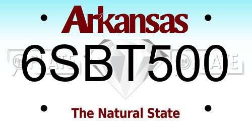 6SBT500 Arkansas License Plate