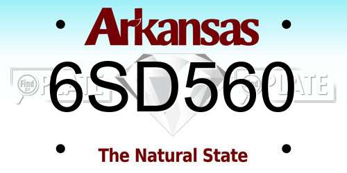 6SD560 Arkansas License Plate
