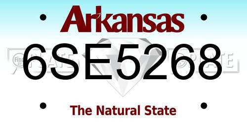 6SE5268 Arkansas License Plate