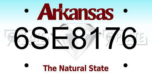 6SE8176 Arkansas License Plate
