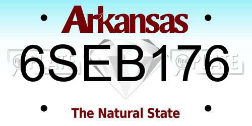 6SEB176 Arkansas License Plate