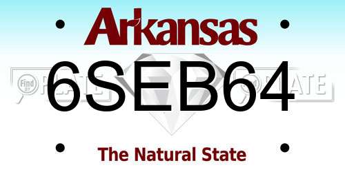 6SEB64 Arkansas License Plate