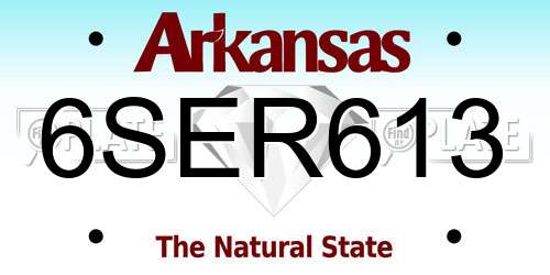 6SER613 Arkansas License Plate