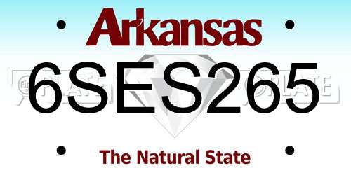 6SES265 Arkansas License Plate