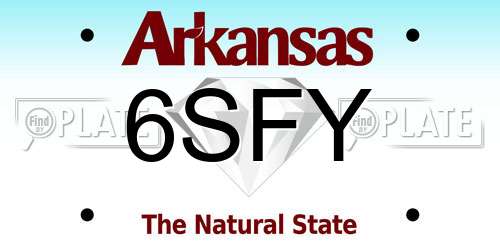 6SFY Arkansas License Plate