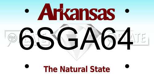 6SGA64 Arkansas License Plate