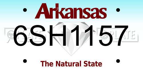 6SH1157 Arkansas License Plate