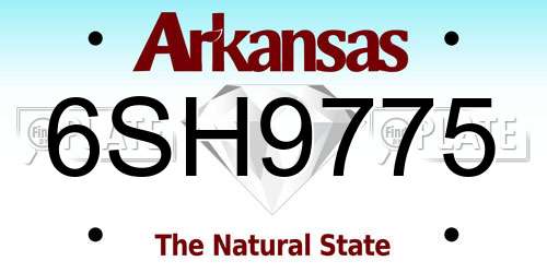 6SH9775 Arkansas License Plate