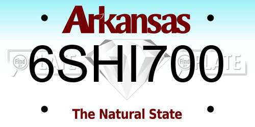 6SHI700 Arkansas License Plate