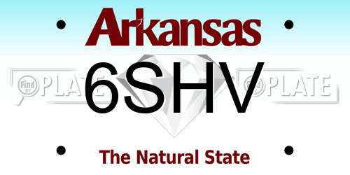 6SHV Arkansas License Plate
