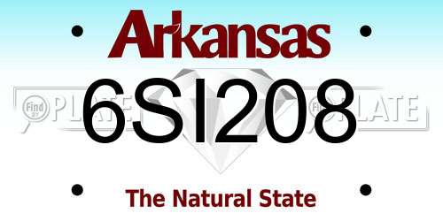 6SI208 Arkansas License Plate