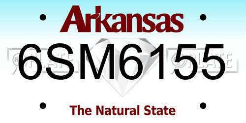 6SM6155 Arkansas License Plate