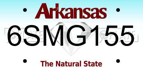 6SMG155 Arkansas License Plate