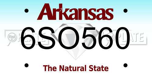 6SO560 Arkansas License Plate