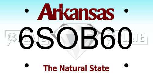 6SOB60 Arkansas License Plate