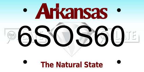 6SOS60 Arkansas License Plate