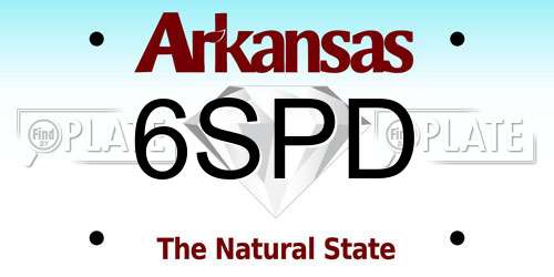 6SPD Arkansas License Plate