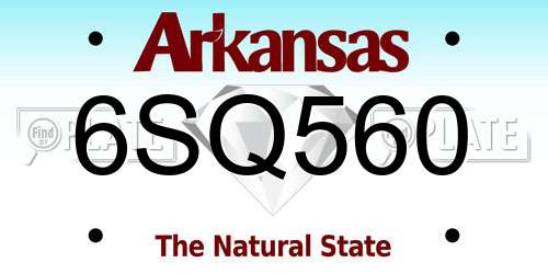 6SQ560 Arkansas License Plate