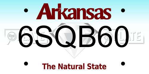 6SQB60 Arkansas License Plate