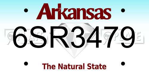 6SR3479 Arkansas License Plate