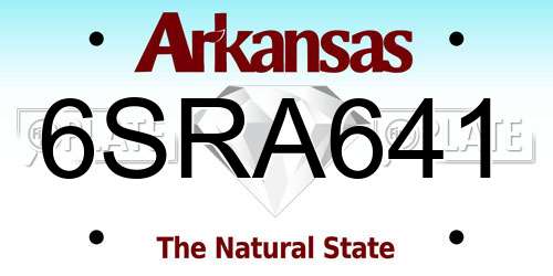 6SRA641 Arkansas License Plate