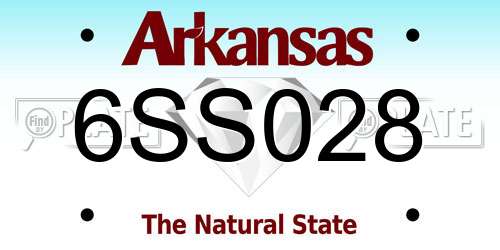 6SS028 Arkansas License Plate
