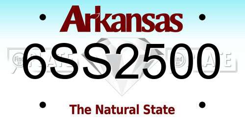 6SS2500 Arkansas License Plate