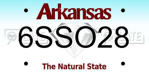 6SSO28 Arkansas License Plate