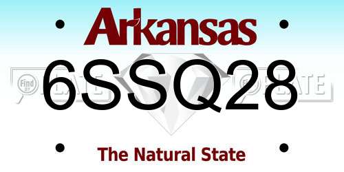 6SSQ28 Arkansas License Plate
