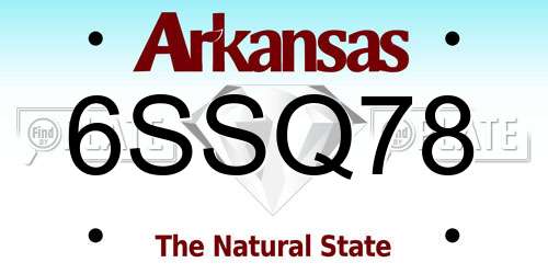 6SSQ78 Arkansas License Plate