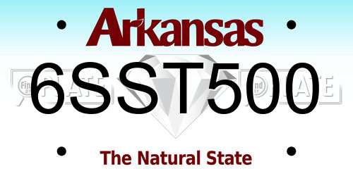 6SST500 Arkansas License Plate