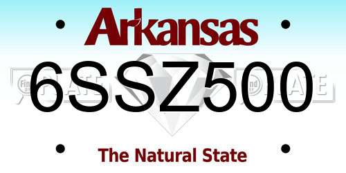 6SSZ500 Arkansas License Plate