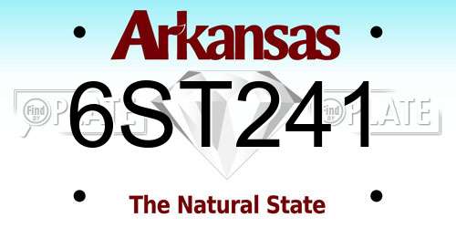6ST241 Arkansas License Plate
