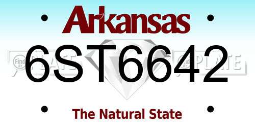6ST6642 Arkansas License Plate