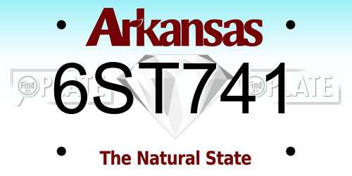 6ST741 Arkansas License Plate