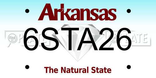 6STA26 Arkansas License Plate