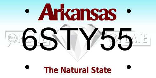 6STY55 Arkansas License Plate