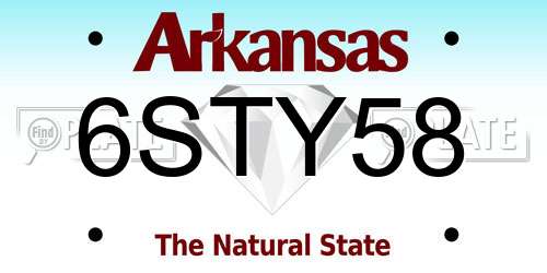 6STY58 Arkansas License Plate