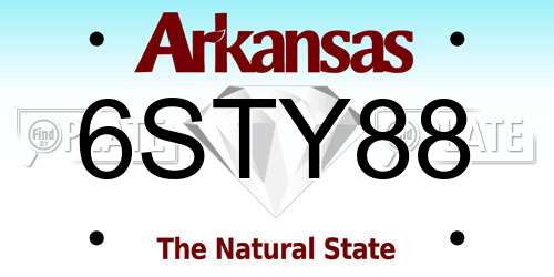 6STY88 Arkansas License Plate