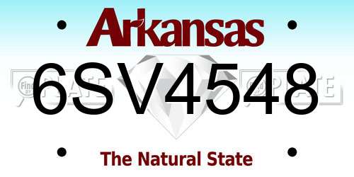 6SV4548 Arkansas License Plate