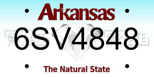 6SV4848 Arkansas License Plate