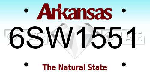6SW1551 Arkansas License Plate