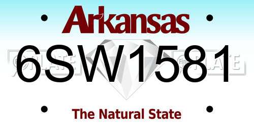 6SW1581 Arkansas License Plate
