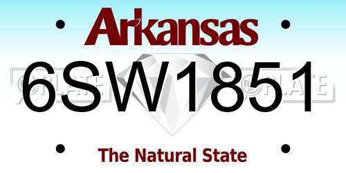6SW1851 Arkansas License Plate