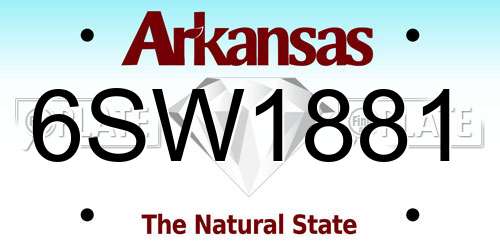 6SW1881 Arkansas License Plate