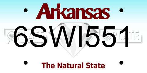 6SWI551 Arkansas License Plate