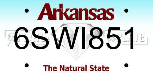6SWI851 Arkansas License Plate