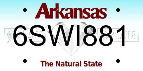 6SWI881 Arkansas License Plate