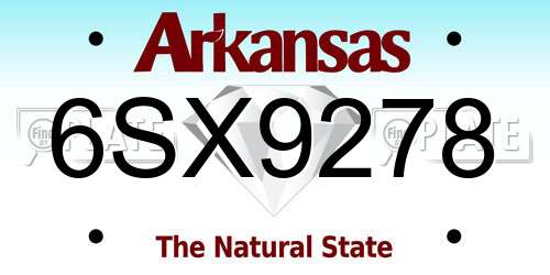 6SX9278 Arkansas License Plate