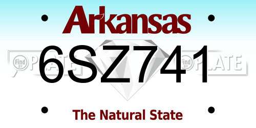 6SZ741 Arkansas License Plate